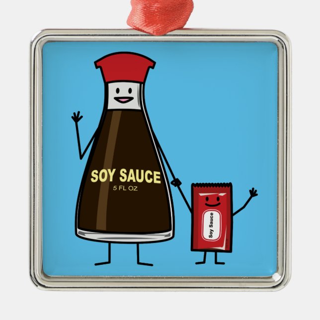 Soy Sauce Bottle Packet kid child condiment Asian Metal Tree Decoration (Front)
