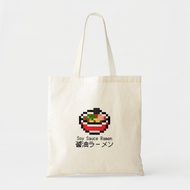 Soy Sauce Ramen Retro Pixel Art Tote Bag (Front)