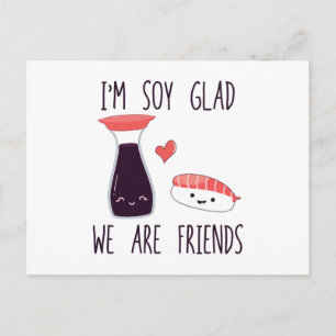Soy Sushi Friends   Japanese Food Gifts Postcard