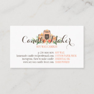 Soy Wax Candle Handmade Customisable Artisan Business Card