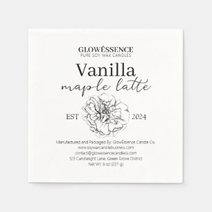 Soy Wax Candle Label Flower Vanilla Aroma Napkin
