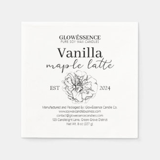Soy Wax Candle Label Flower Vanilla Aroma Napkin