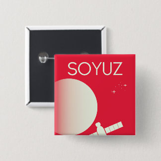 Soyuz Space Art poster 15 Cm Square Badge