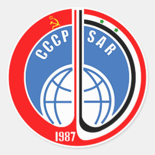 Soyuz TM-3 Mission Logo Classic Round Sticker