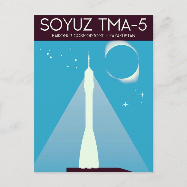 Soyuz TMA-5 Space Art Postcard (Front)