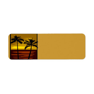 SP010 RETRO BROWNS GOLDS SUNSET PALM TREES LOGOS
