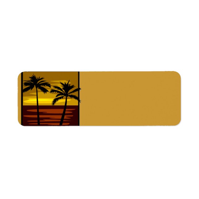 SP010  RETRO BROWNS GOLDS SUNSET PALM TREES LOGOS (Front)