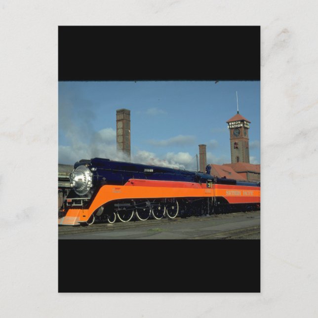 SP 4-8-4 "Daylight" locomotive #4449_Trains Postcard (Front)