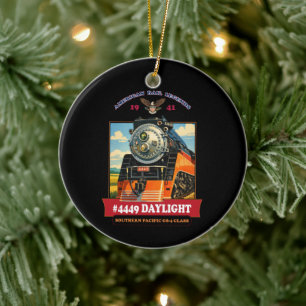 SP GS-4 Daylight Steam Locomotive Vintage Poster Ceramic Tree Decoration