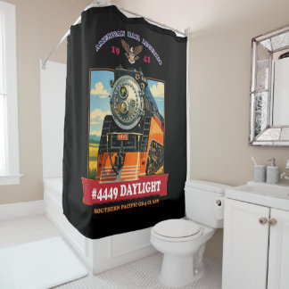SP GS-4 Daylight Steam Locomotive Vintage Poster Shower Curtain