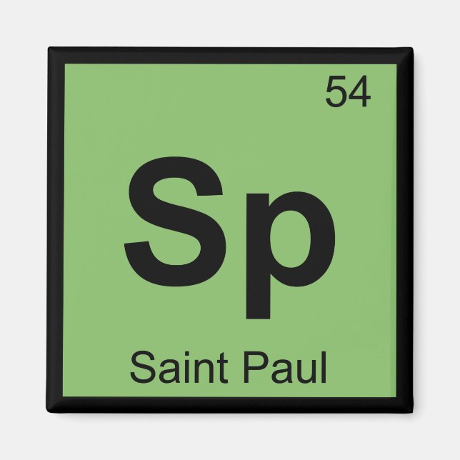Sp - Saint Paul Minnesota Chemistry Periodic Table Magnet (Front)