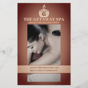 Spa and Massage Brown Beige Flyer with Prices