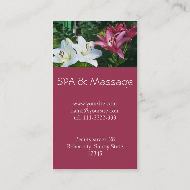 SPA and massage Business Card (Front)