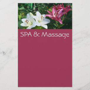 SPA and massage Stationery