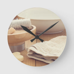 Spa and Retreat Background Round Clock