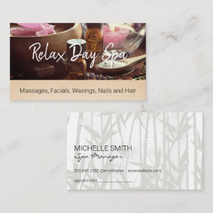 Spa Aroma Essential Oils Bath Salts Appointment Card
