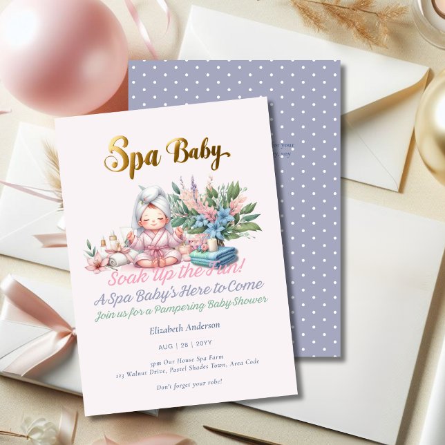 Spa Baby Shower - Pamper Day Pastel Shades Invitation (Creator Uploaded)