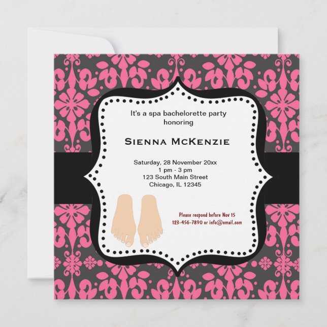 Spa Bachelorette Party Invitation (Front)