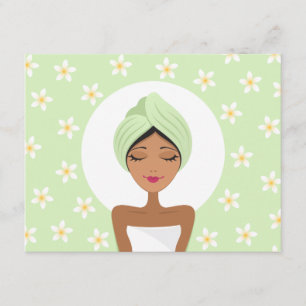 Spa bachelorette party invitation with plumeria