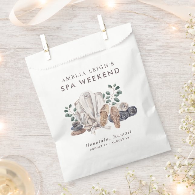 Spa Bachelorette Weekend Favour Bags (Clipped)