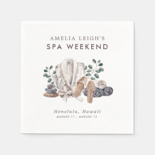 Spa Bachelorette Weekend Invitation Napkin