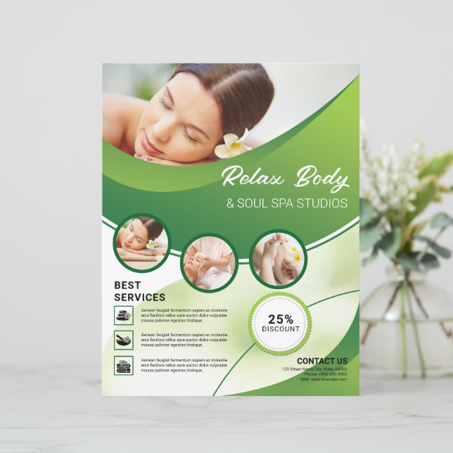 Spa & Beauty Care Salon Flyer Template  (Standing Front)