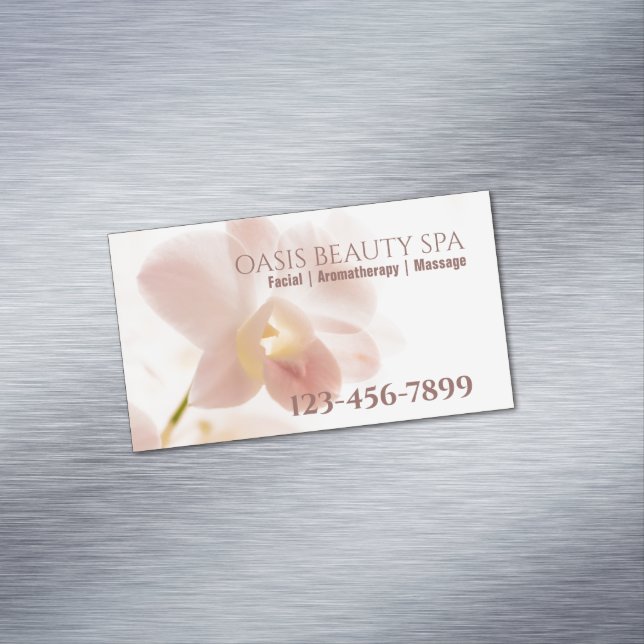 SPA Beauty Salon Massage Therapist Flower Shop Magnetic Business Card (In Situ)