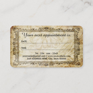 Spa Beauty Salon Vintage Flourish Appointment Card