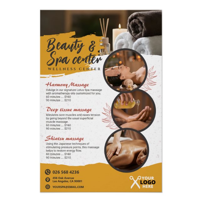 Spa, Beauty Salon, Wellness Centre Glossy Poster (Front)