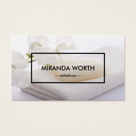 Spa Beauty White Clean Simple Modern Business Card