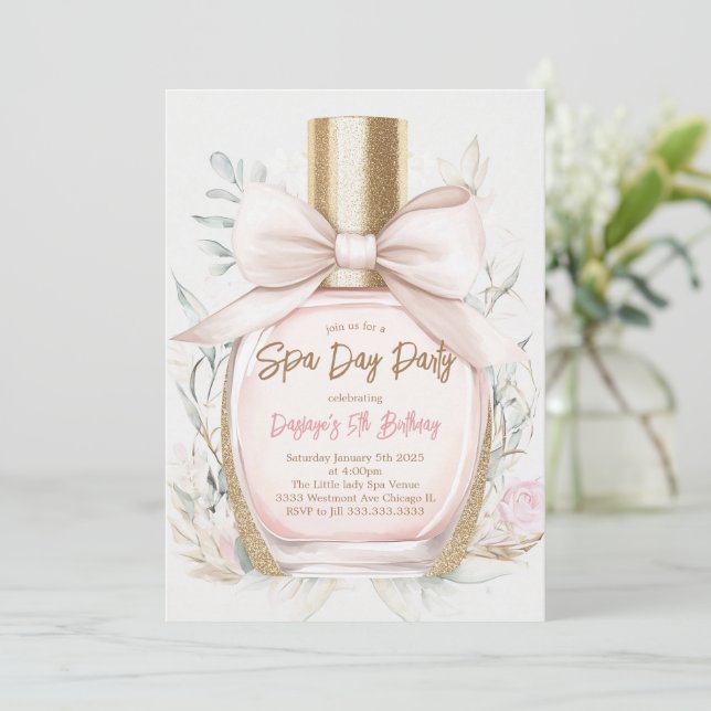 Spa birthday, Glam makeup birthday party Invitation (Standing Front)