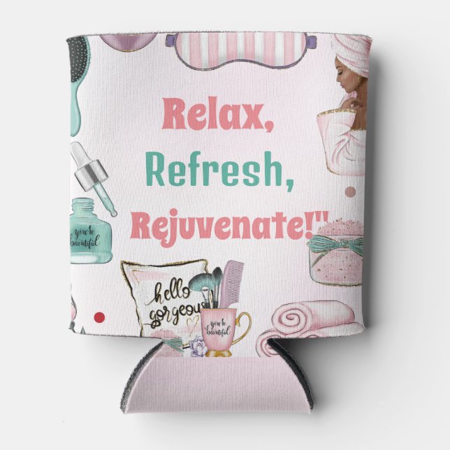 Spa Birthday Pamper Party Birthday  Can Cooler (Front)