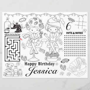 Spa birthday party activity colouring games