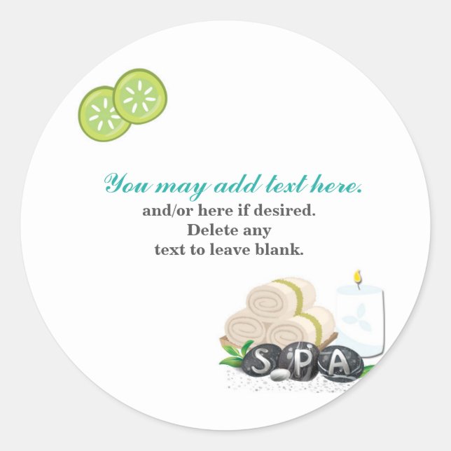 SPA birthday party beauty favour sticker (Front)