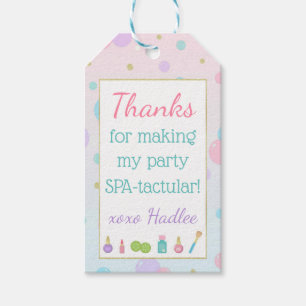 Spa Birthday Party Favour Tags