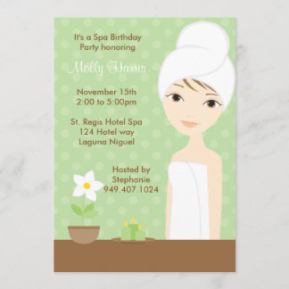 Spa Birthday Party Invitation