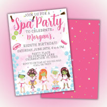 Spa Birthday Party Invitation