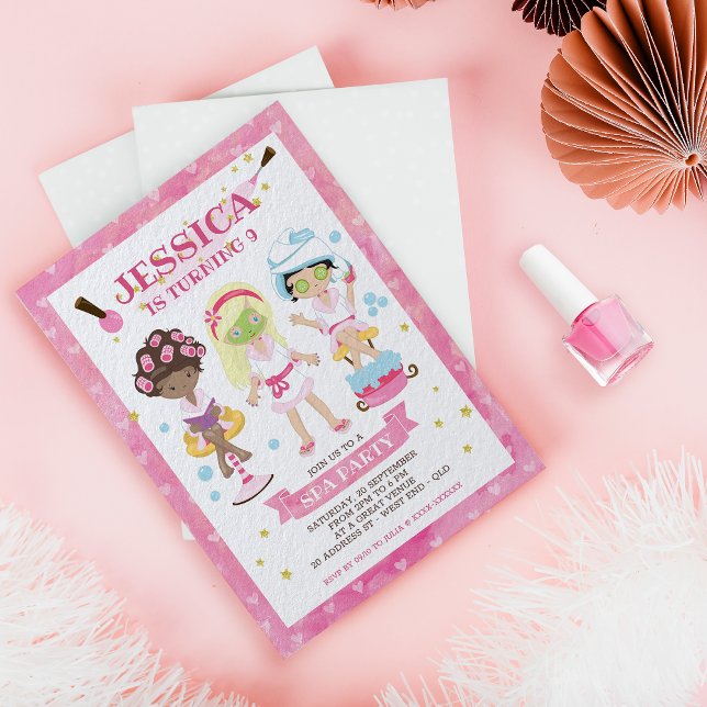 Spa Birthday Party Invitation (Get ready to slay and unwind at our fabulous Spa Birthday Party invitation!)