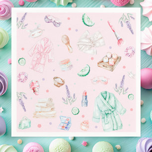 Spa Birthday Party Pink Napkin