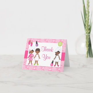 Spa Birthday Party Thank You Card