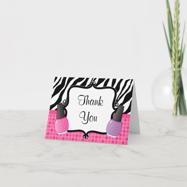 Spa Birthday Party Thank You Card (Front)