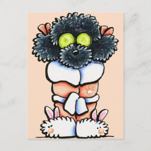 Spa Black Poodle Postcard