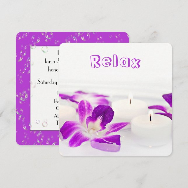 Spa Bridal Shower Invitation (Front/Back)