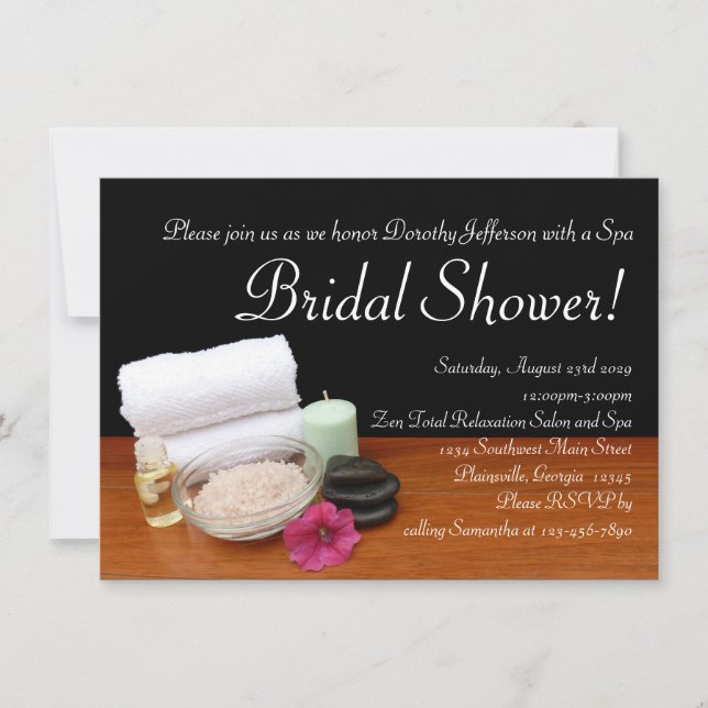 Spa Bridal Shower, Salon Scene Invitations (Front)