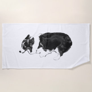 Spa calm with corgi motion beach towel