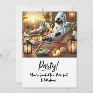 SPA Cat Birthday Party Invitation card