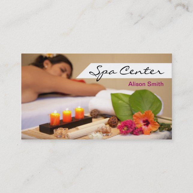 Spa Center & Massage Business card (Front)
