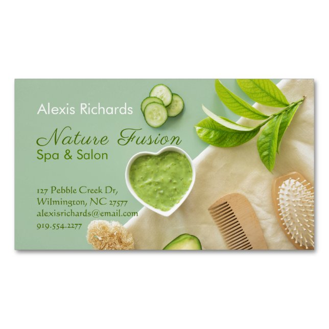 Spa Composition Magnetic Business Card (Front)