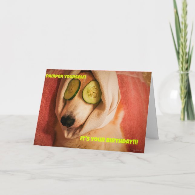 Spa Corgi Birthday card (Front)