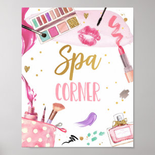 Spa Corner Party Makeup Glamour Girl Birthday Post Poster